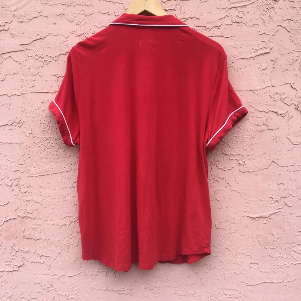 Kate Spade Red Pajama Top Shirt All Dolled Up